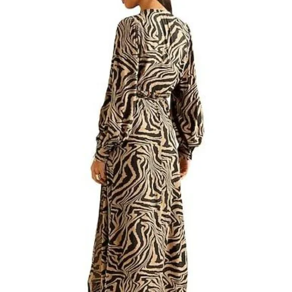 GANNI Printed Midi Wrap Dress NWT Size 0/2 - Picture 7 of 10
